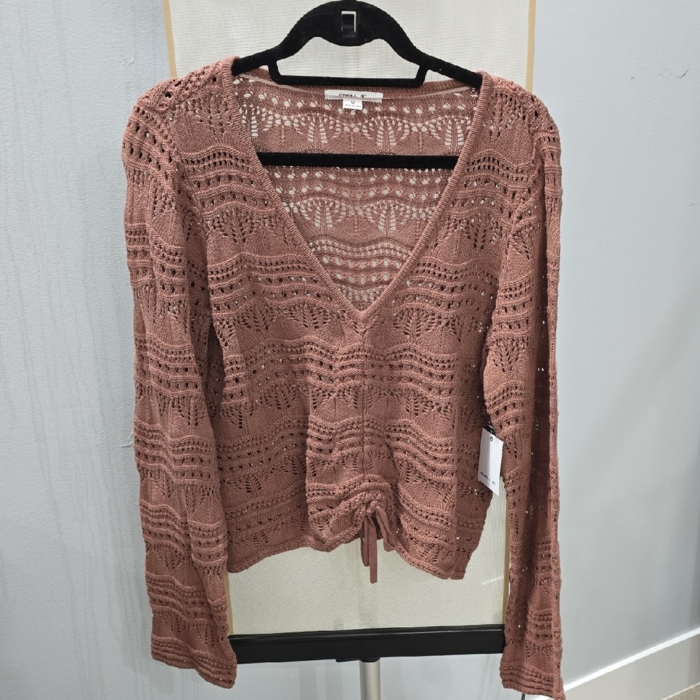 O'Neill Women's Crochet V-Neck Top - Dusty Rose